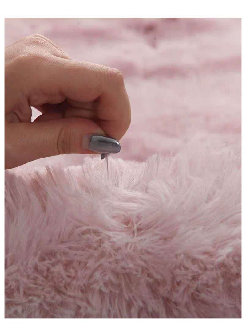 وانغبانغزي سجادة منطقة ضبابية بسجادة وردية مخملية لغرفة النوم وغرفة المعيشة وحضانة الأطفال - Image 3